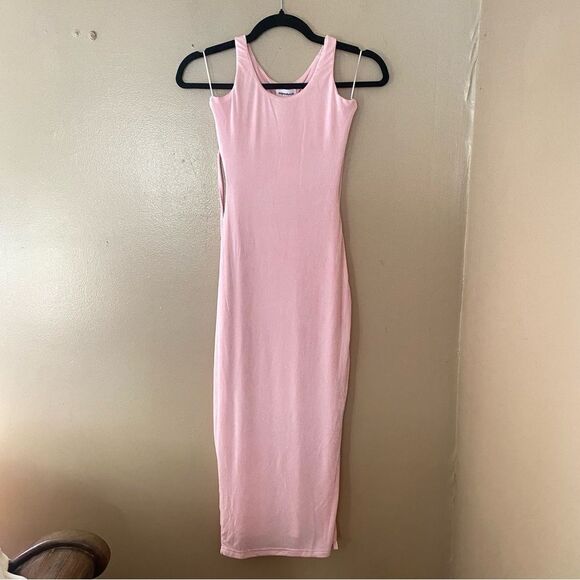 Superdown Marissa Midi Dress in Baby Pink stretch open back tie Revolve - Picture 7 of 11